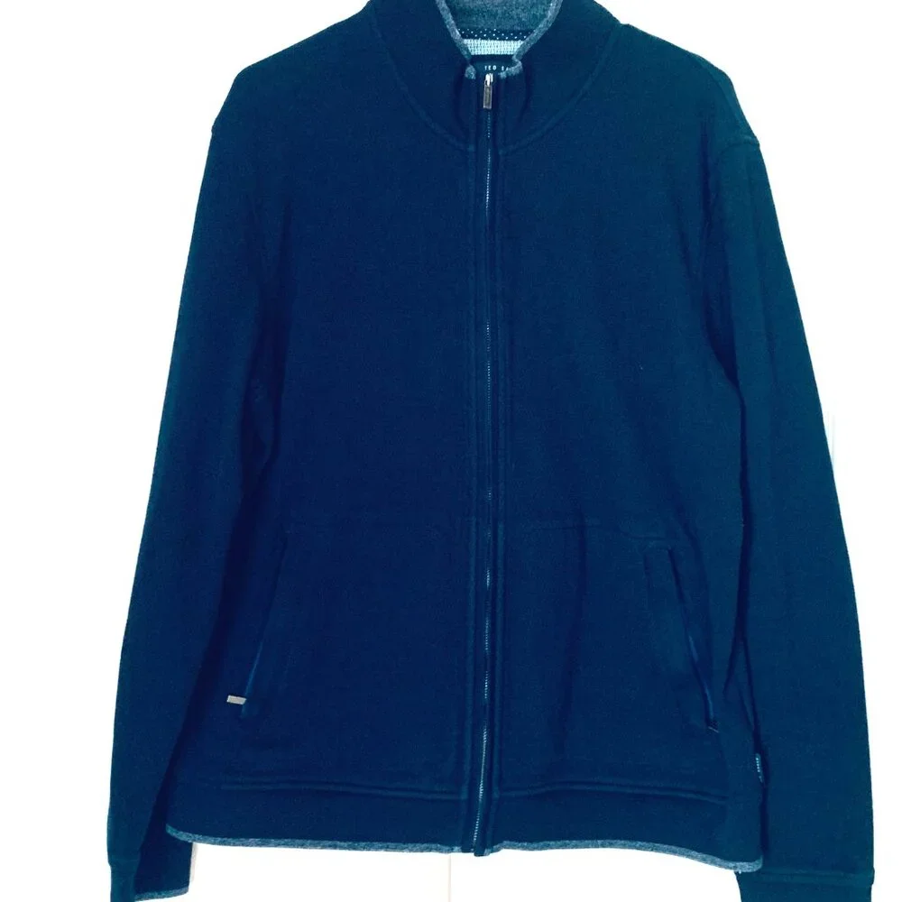 ZIP UP NAVY CARDIGAN Jacket MEN’s TED BAKER LONDON *Sz XL